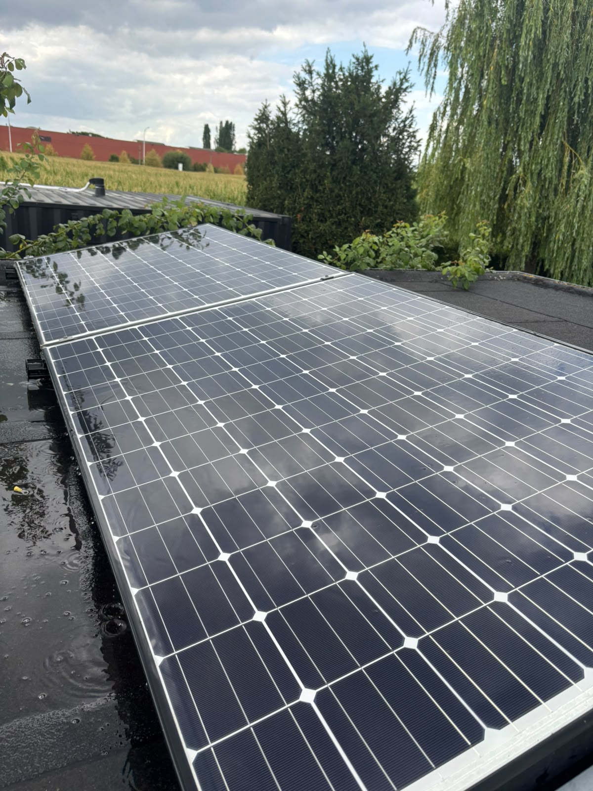 Zonnepanelen na de reiniging
